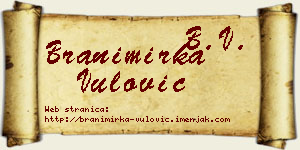 Branimirka Vulović vizit kartica